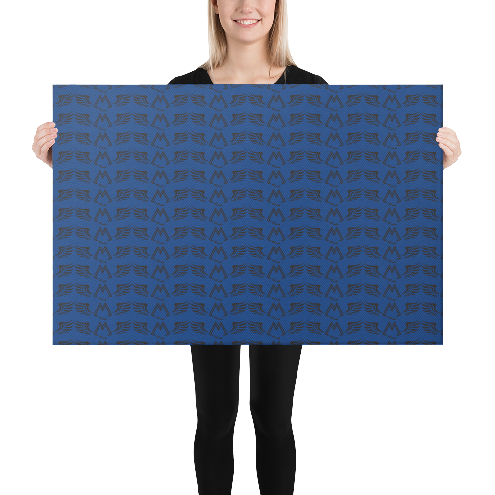 Blue Canvas Paintings With Duplicated Black MM Iconic Logo