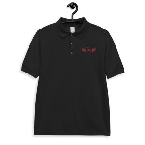 Black Polo Shirt With Embroidered Red MM Iconic Logo