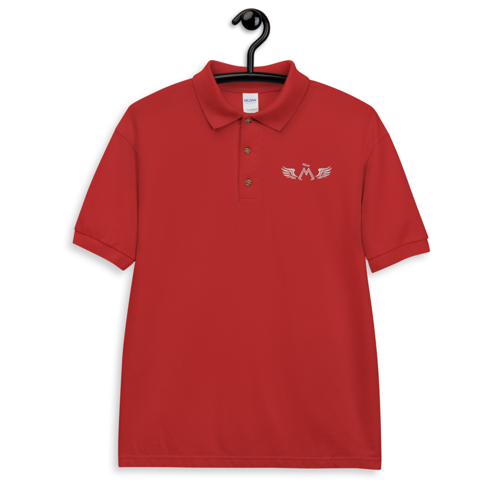 Red Polo Shirt With Embroidered White MM Iconic Logo
