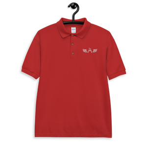 Red Polo Shirt With Embroidered White MM Iconic Logo