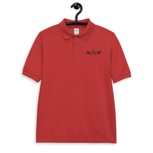 Red Polo Shirt With Embroidered Black MM Iconic Logo