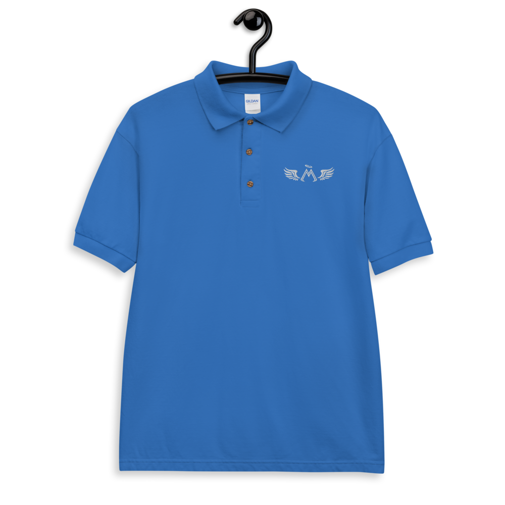 Royal Blue Polo Shirt With Embroidered White MM Iconic Logo