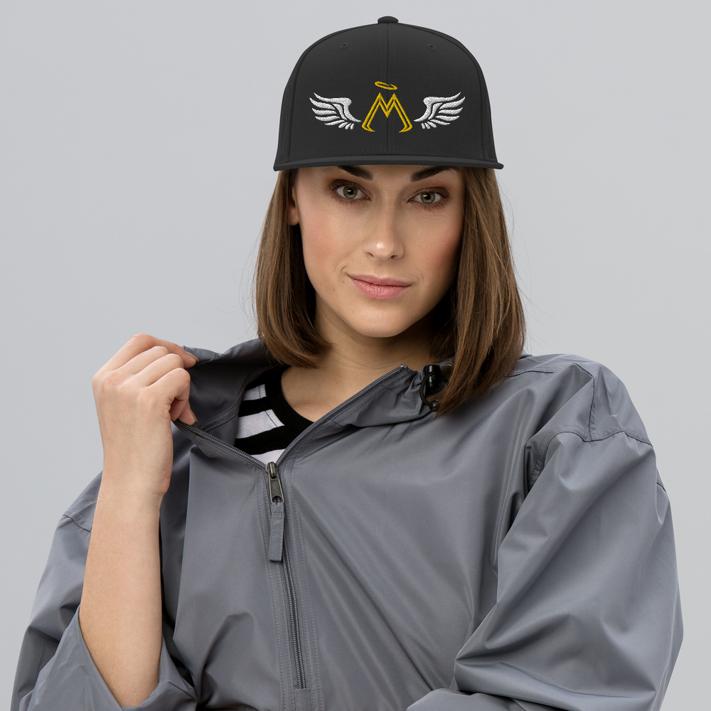 Black Snapback With Embroidered Classic MM Iconic Logo