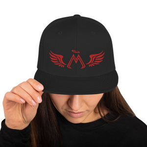 Black Snapback With Embroidered Red MM Iconic Logo