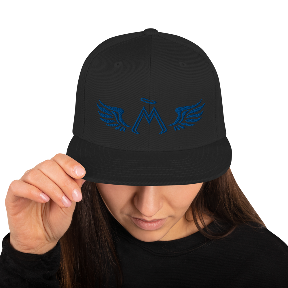 Black Snapback With Embroidered Blue MM Iconic Logo