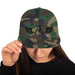 Green Camo Snapback With Embroidered Black MM Iconic Logo