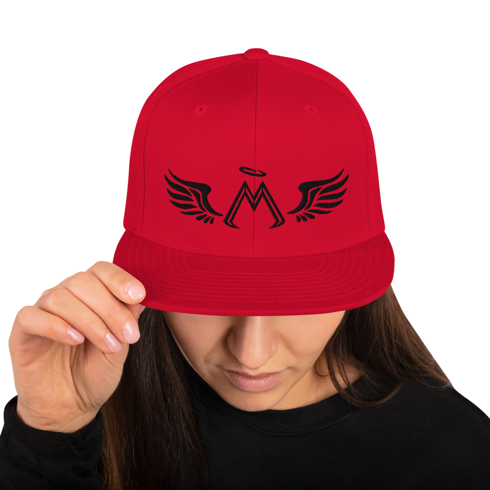 Red Snapback With Embroidered Black MM Iconic Logo