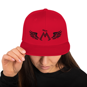 Red Snapback With Embroidered Black MM Iconic Logo