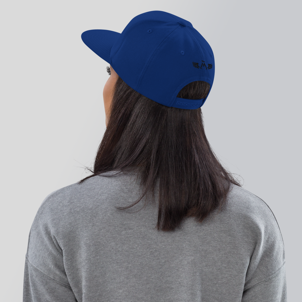 Blue Snapback With Embroidered Black MM Iconic Logo