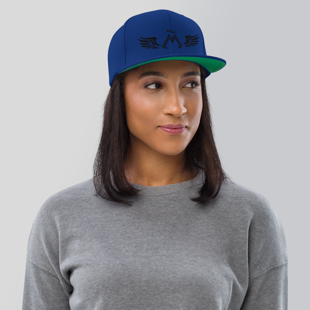 Blue Snapback With Embroidered Black MM Iconic Logo