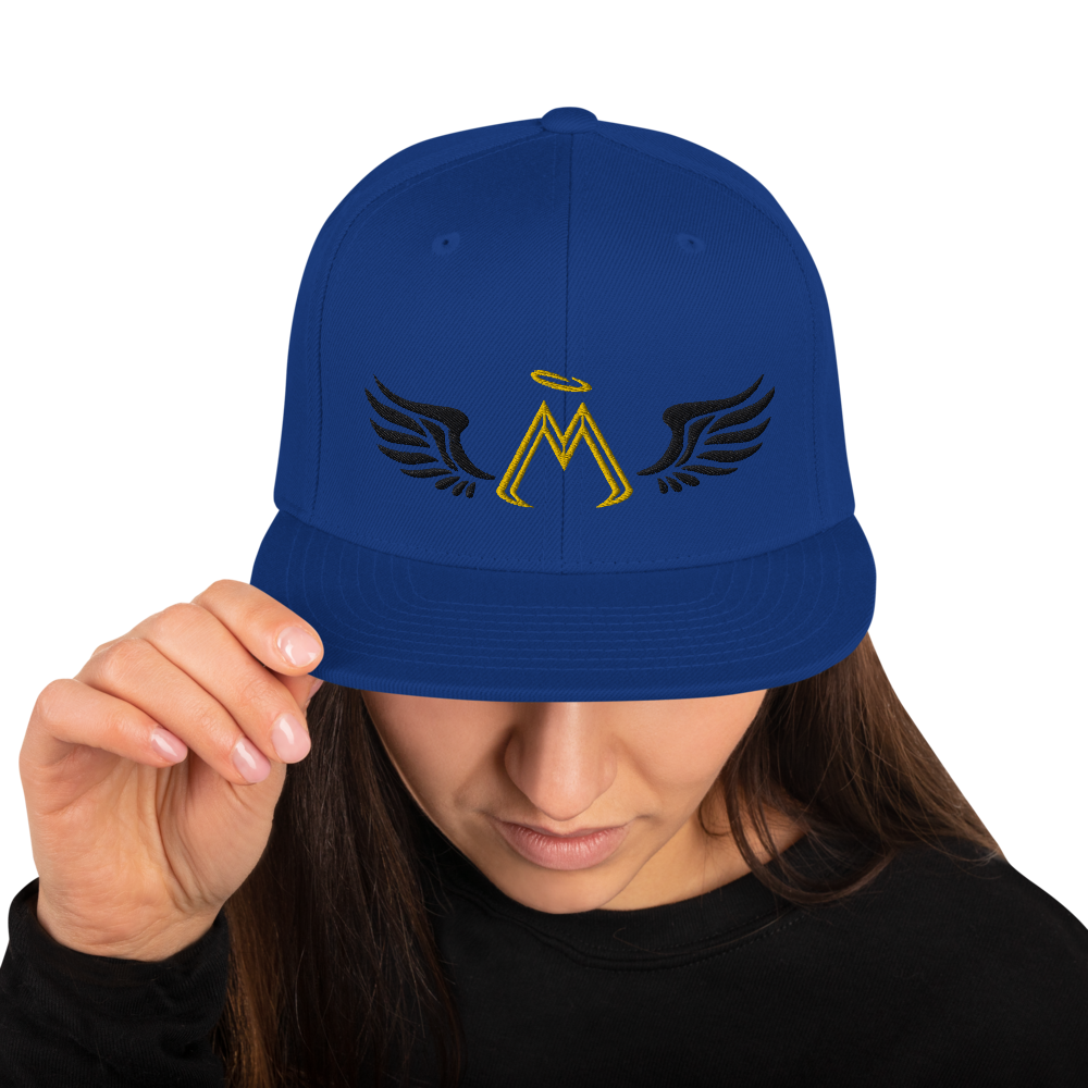 Blue Snapback With Embroidered Gold-Black MM Iconic Logo