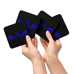 Black Cork-Back Coaster With Blue MM Iconic Logo