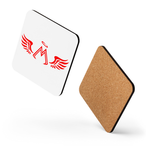 White Cork-Back Coaster With Red MM Iconic Logo