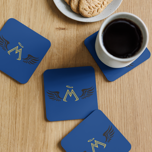 Blue Cork-Back Coaster With Gold-Black MM Iconic Logo