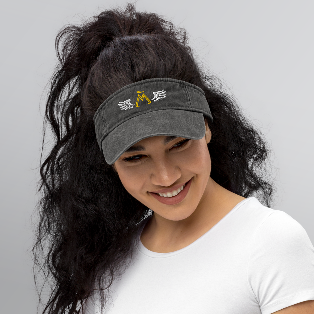 Black Denim Visor With Embroidered Classic MM Iconic Logo
