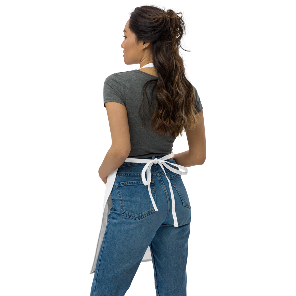 White Apron With Embroidered Gold MM Iconic Logo