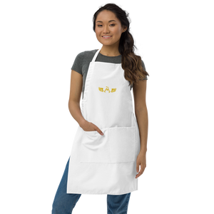 White Apron With Embroidered Gold MM Iconic Logo