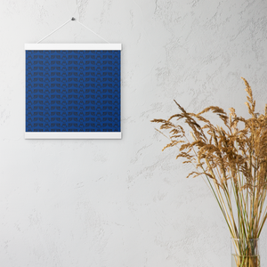 Blue Matte Poster With Hangers With Duplicated Black MM Iconic Logo