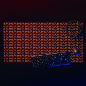 Black Gaming Mouse Pad With Duplicated Orange MM Iconic Logo