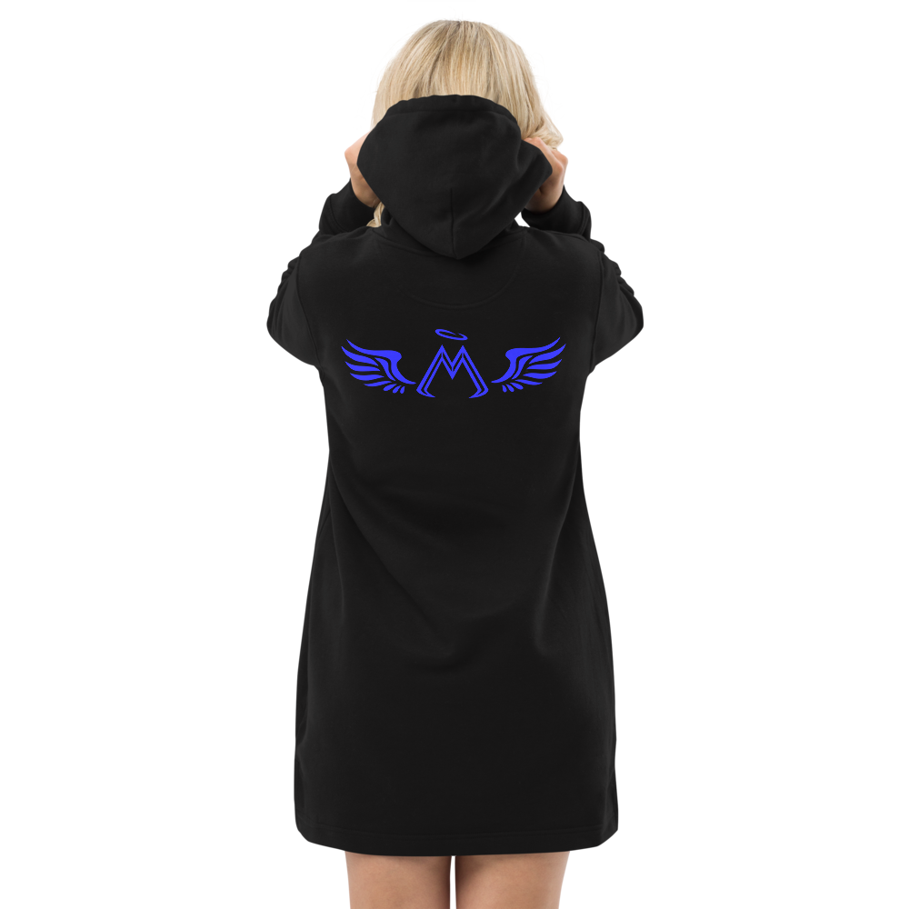 Black Hoodie Dress With Blue MM Iconic Logo