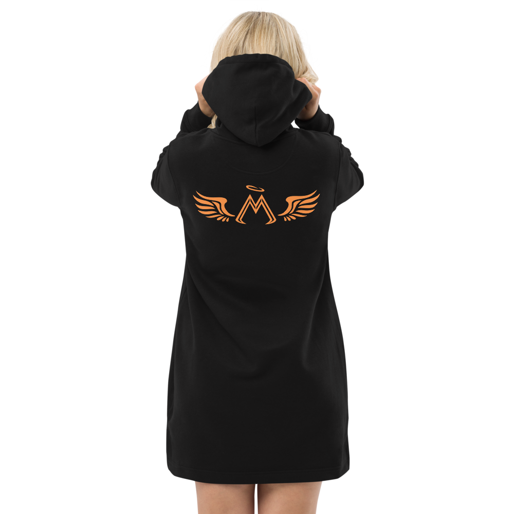 Black Hoodie Dress With Orange MM Iconic Logo