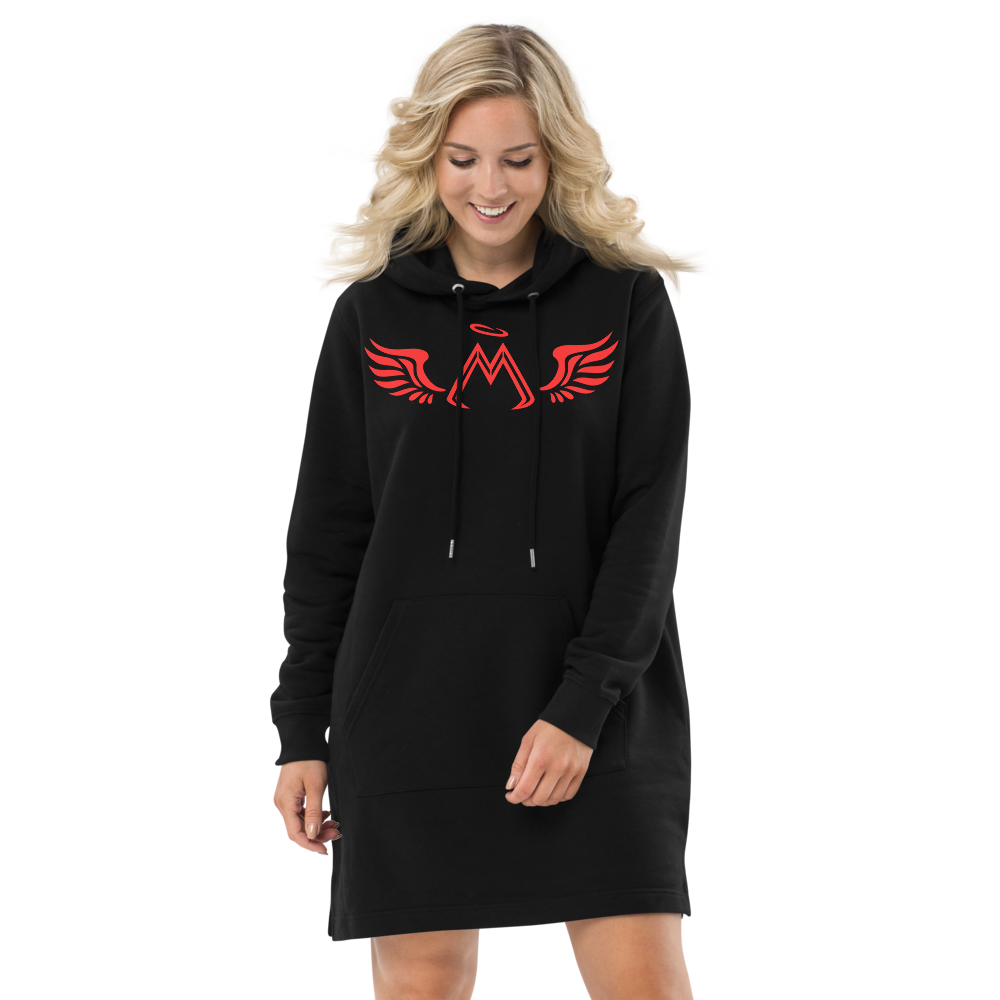 Black Hoodie Dress With Red MM Iconic Logo