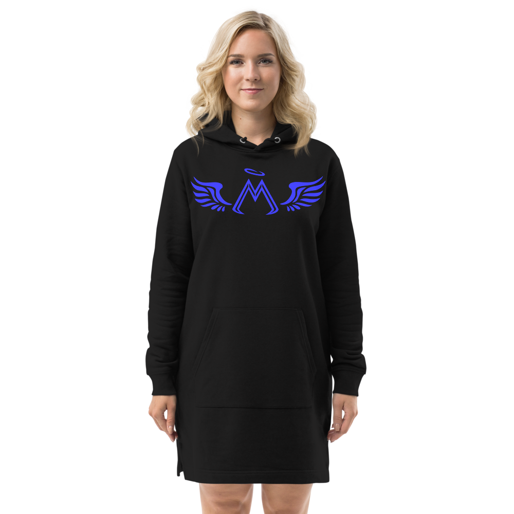 Black Hoodie Dress With Blue MM Iconic Logo