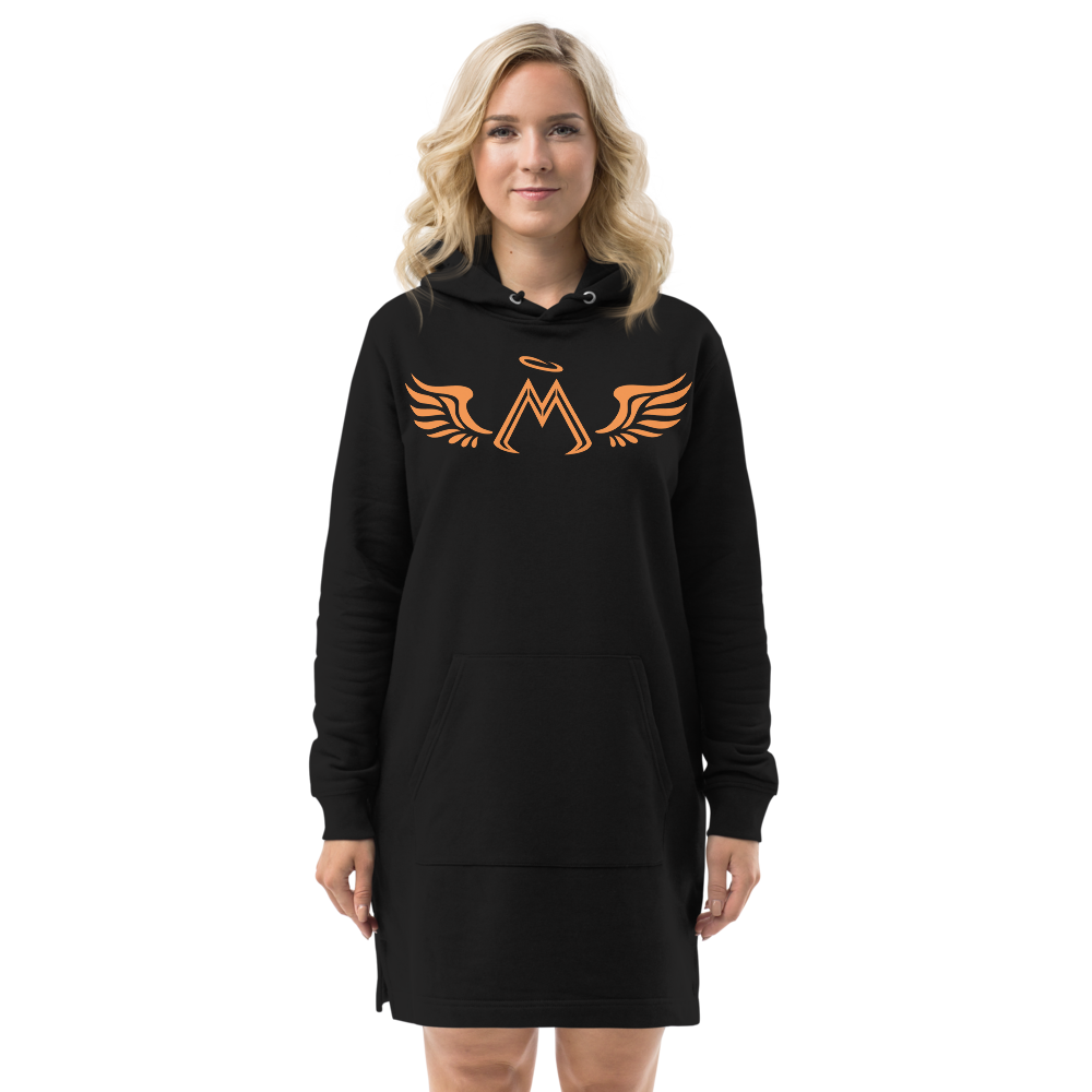 Black Hoodie Dress With Orange MM Iconic Logo