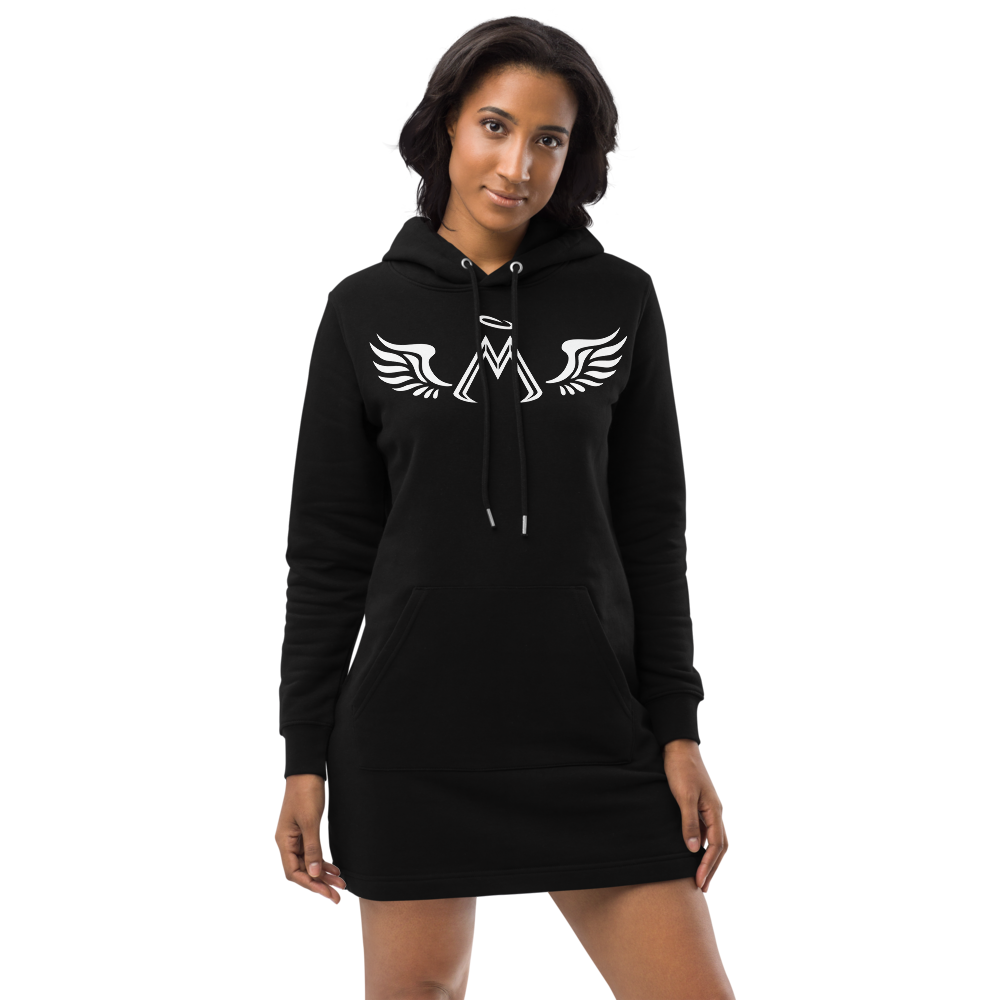 Black Hoodie Dress With White MM Iconic Logo