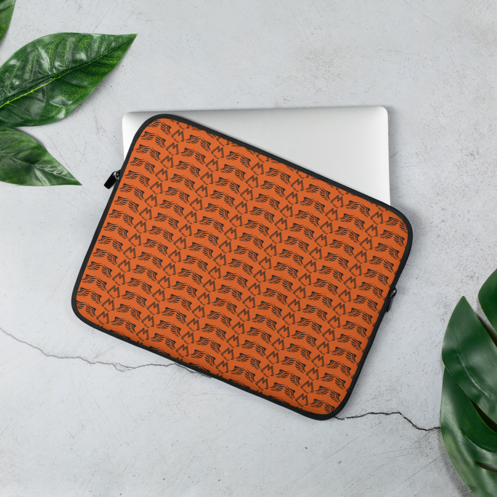 Orange Laptop Sleeve With Duplicated Black MM Iconic Logo