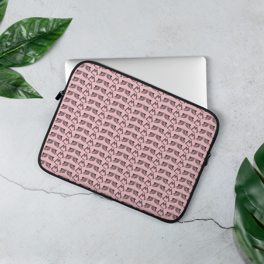 Pink Laptop Sleeve With Duplicated Black MM Iconic Logo