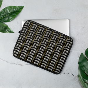 Black Laptop Sleeve With Duplicated Classic MM Iconic Logo