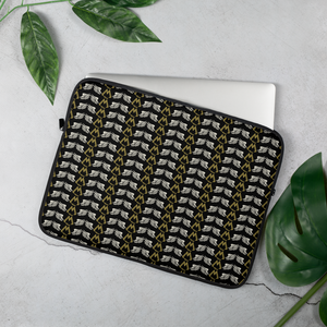 Black Laptop Sleeve With Duplicated Classic MM Iconic Logo