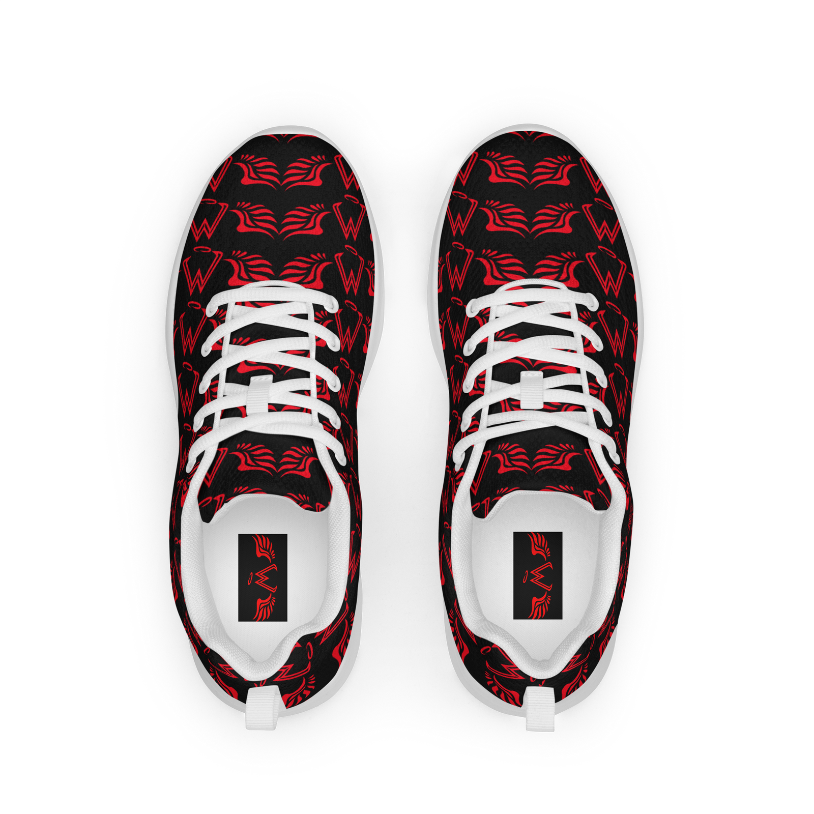 Black Athletic Shoes With Duplicated Red MM Iconic Logo