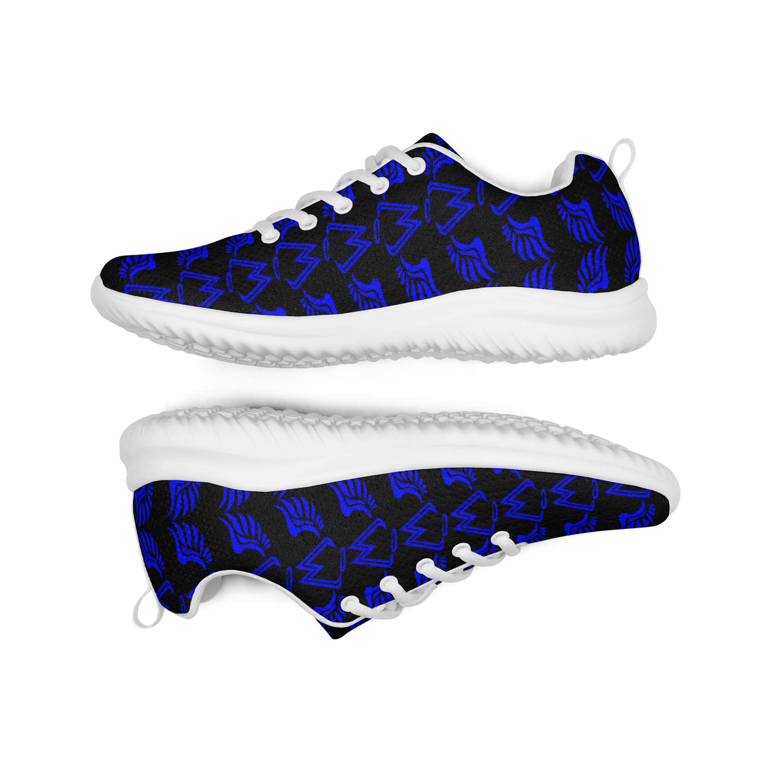 Black Athletic Shoes With Duplicated Blue MM Iconic Logo