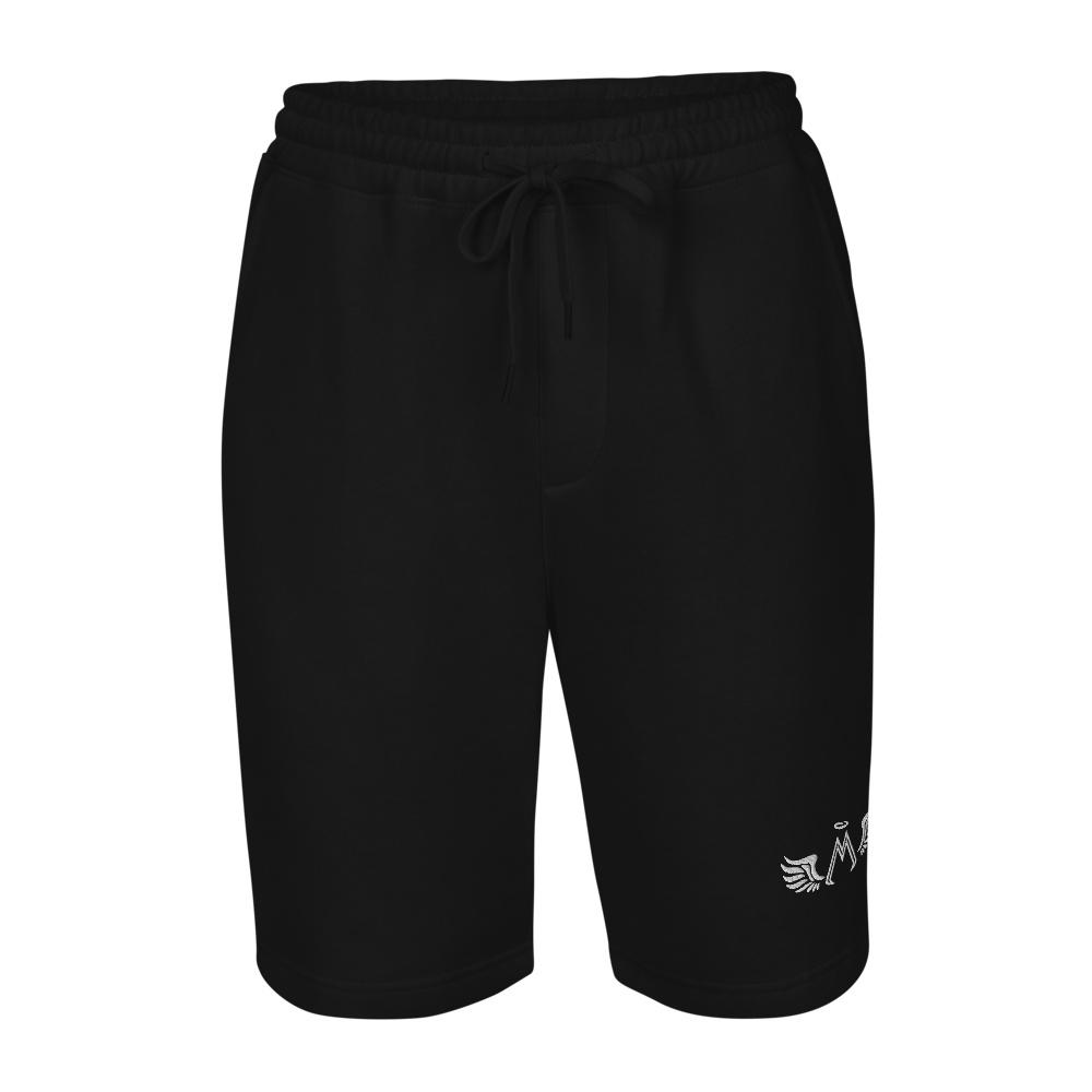 Black Fleece Shorts With Embroidered White MM Iconic Logo
