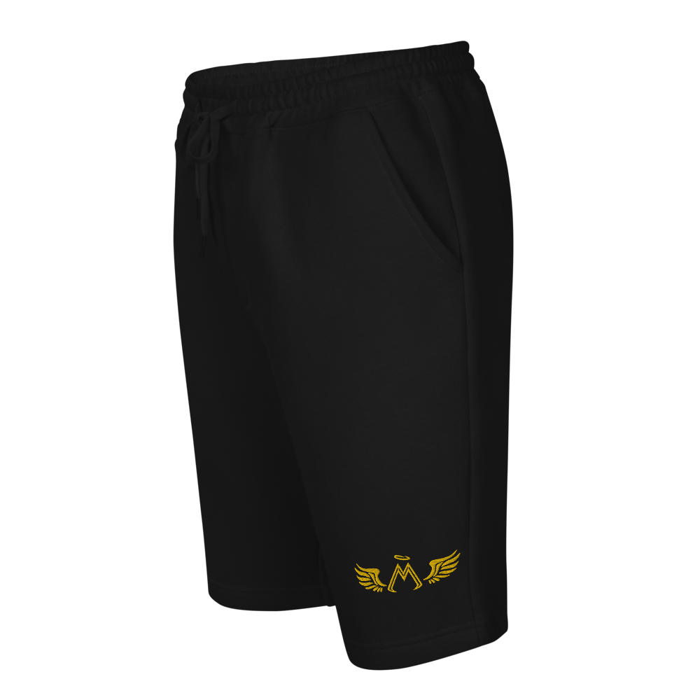 Black Fleece Shorts With Embroidered Gold MM Iconic Logo