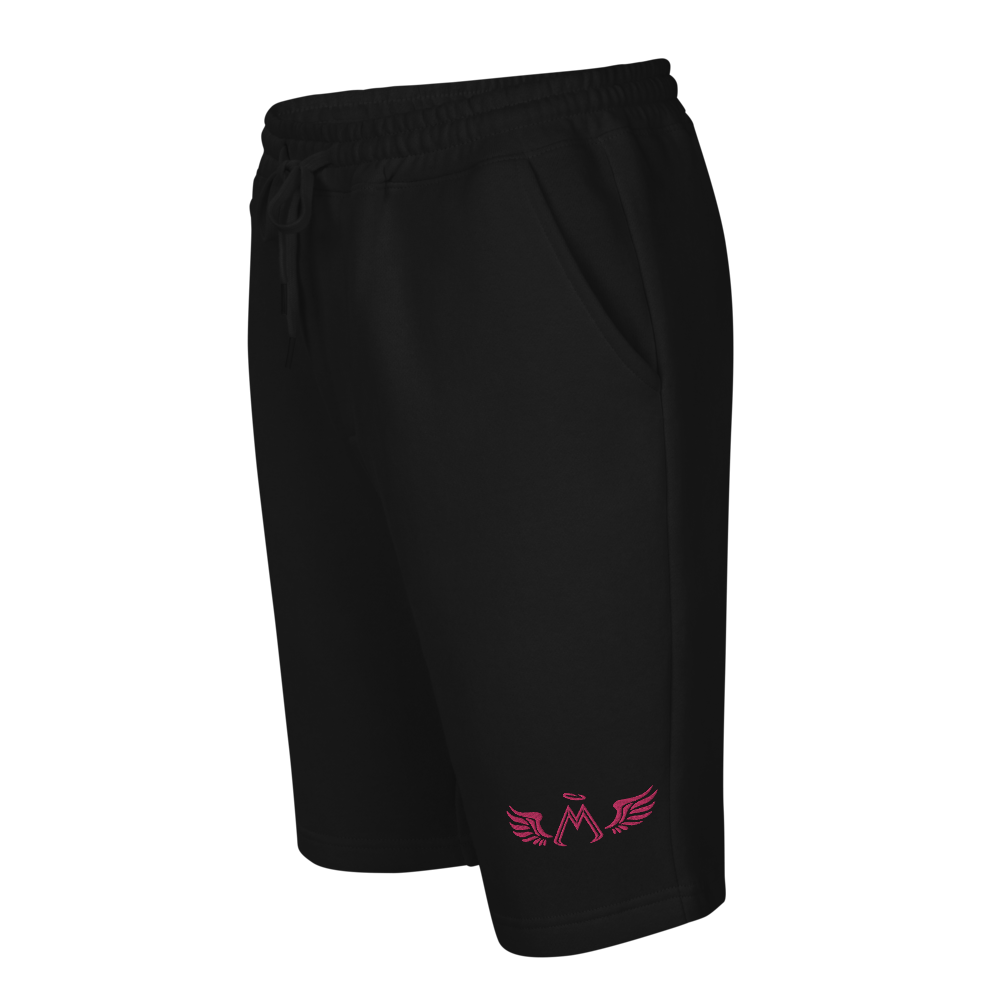 Black Fleece Shorts With Embroidered Pink MM Iconic Logo