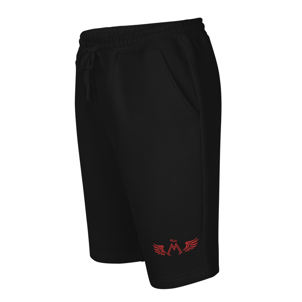 Black Fleece Shorts With Embroidered Red MM Iconic Logo