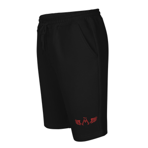 Black Fleece Shorts With Embroidered Red MM Iconic Logo