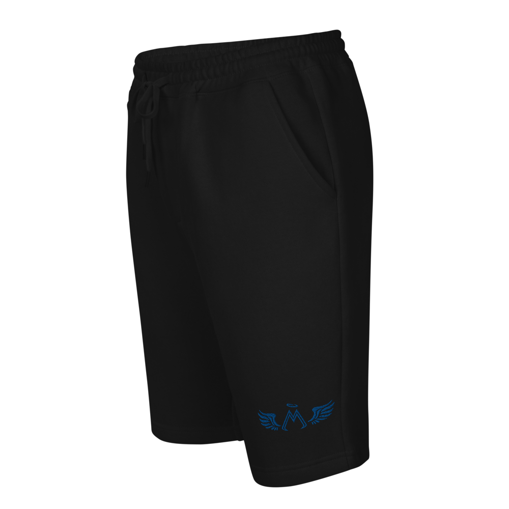Black Fleece Shorts With Embroidered Blue MM Iconic Logo