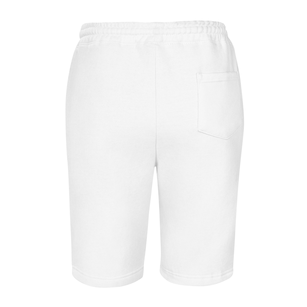 White Fleece Shorts With Embroidered Gold-Black MM Iconic Logo