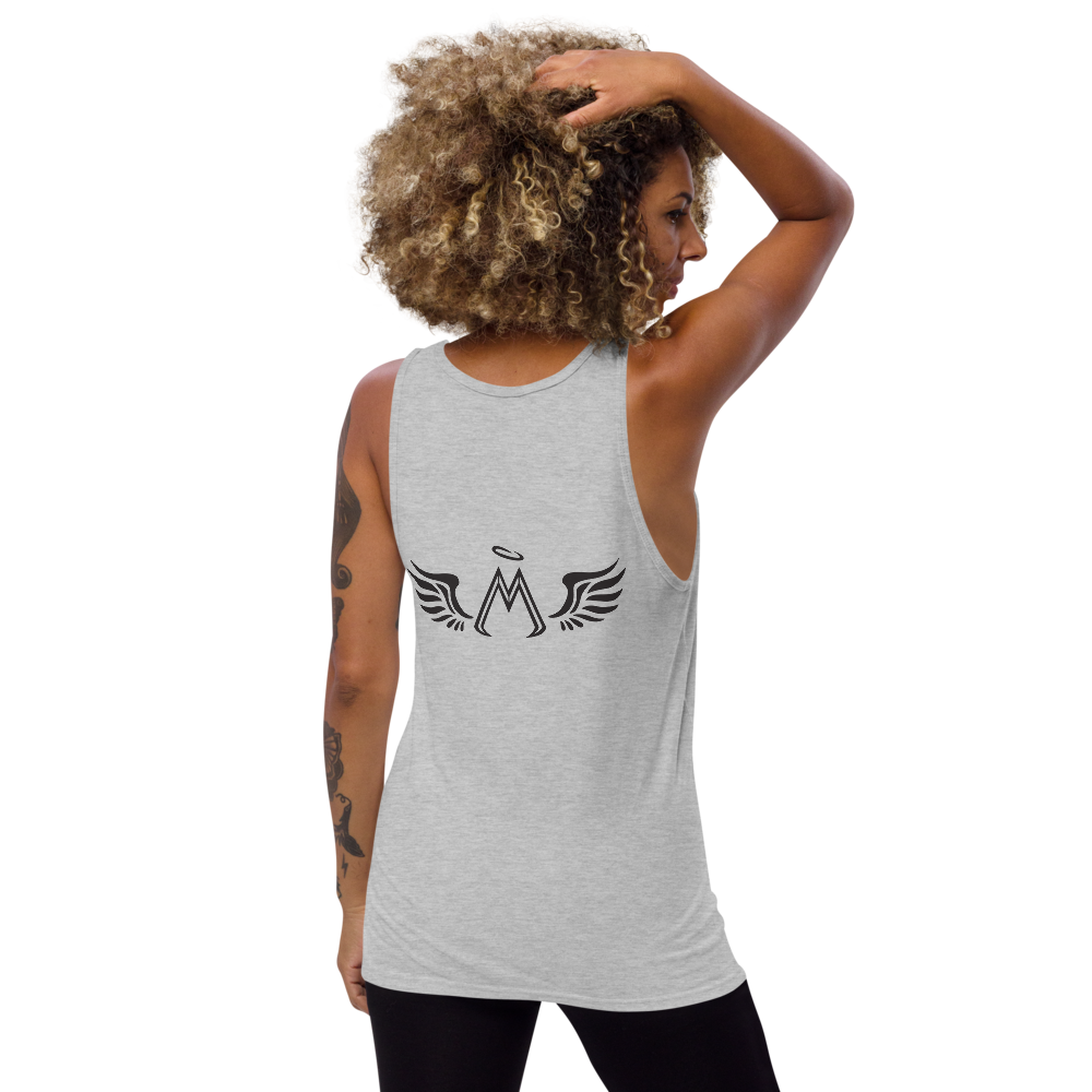 Athletic Heather Tank Top With Black MM Iconic Logo