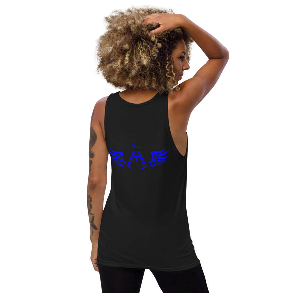 Black Tank Top With Blue MM Iconic Logo