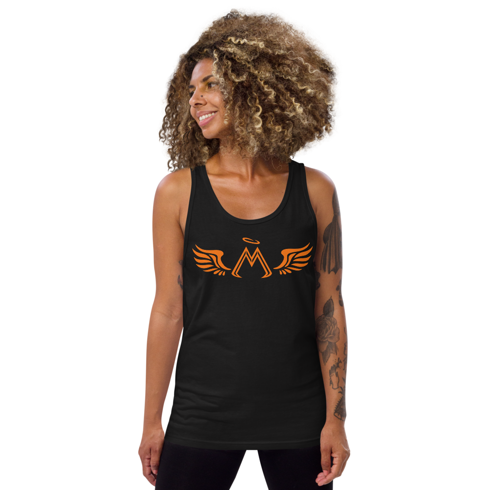 Black Tank Top With Orange MM Iconic Logo