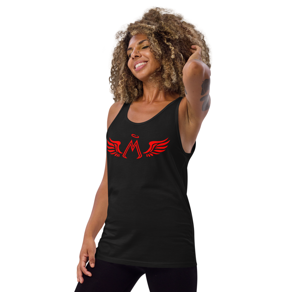 Black Tank Top With Red MM Iconic Logo