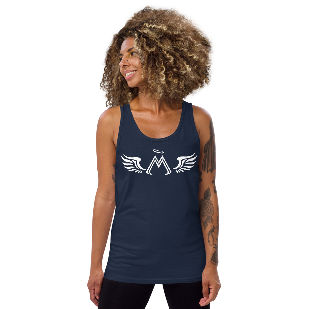 Navy Blue Tank Top With White MM Iconic Logo