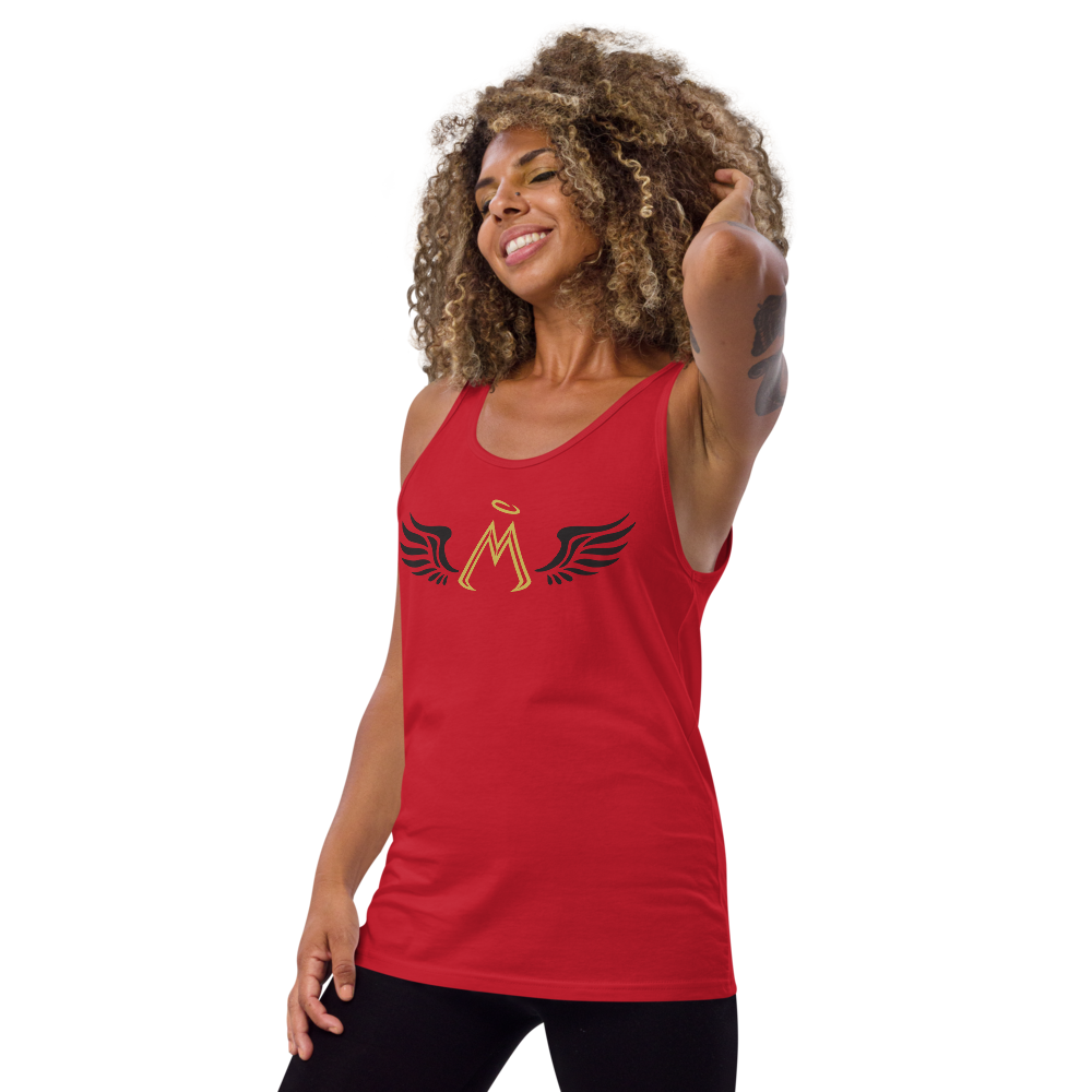 Red Tank Top With Gold-Black MM Iconic Logo