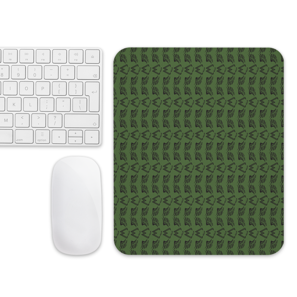 Army Green Mouse Pad With Duplicated Black MM Iconic Logo
