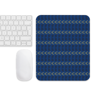 Blue Mouse Pad With Duplicated Gold-Black MM Iconic Logo